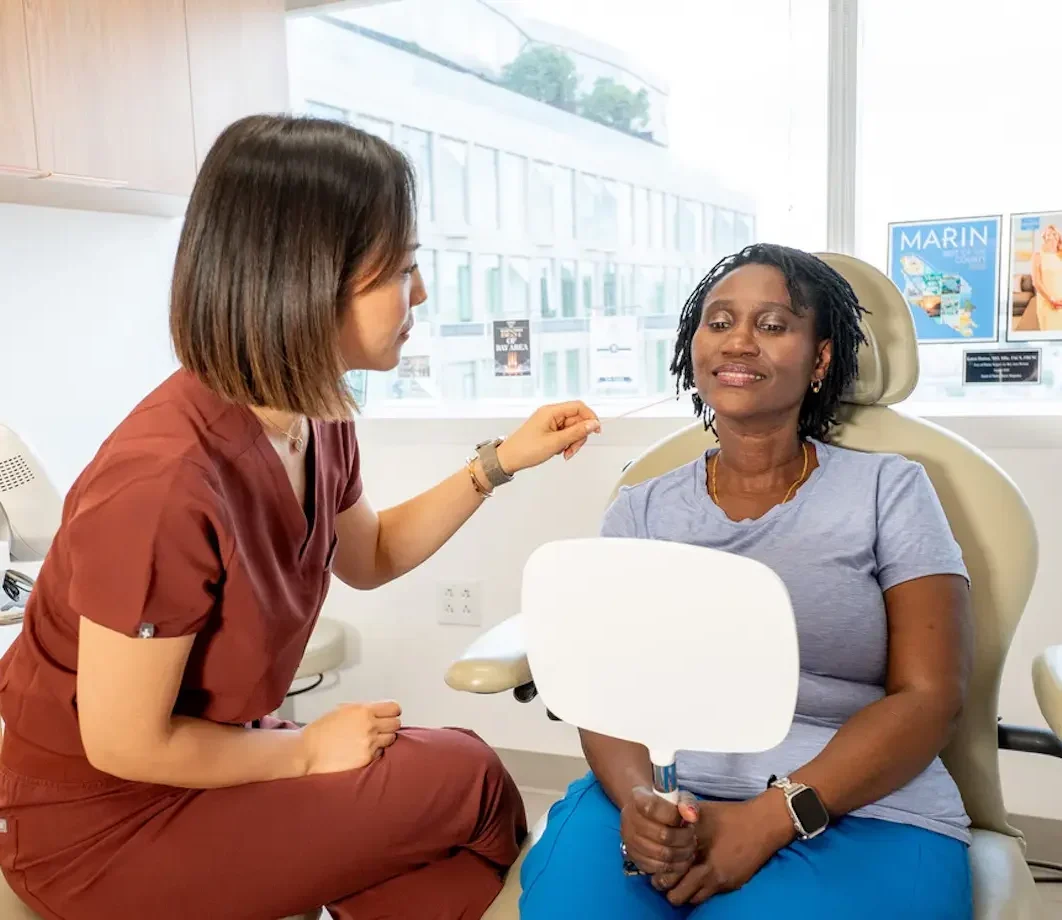 Agnes Wong, MSN, NP-BC with patient