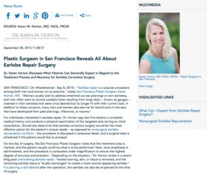 earlobe repair,gauged earlobes,nonsurgical earlobe rejuvenation,san francisco Plastic Surgeon