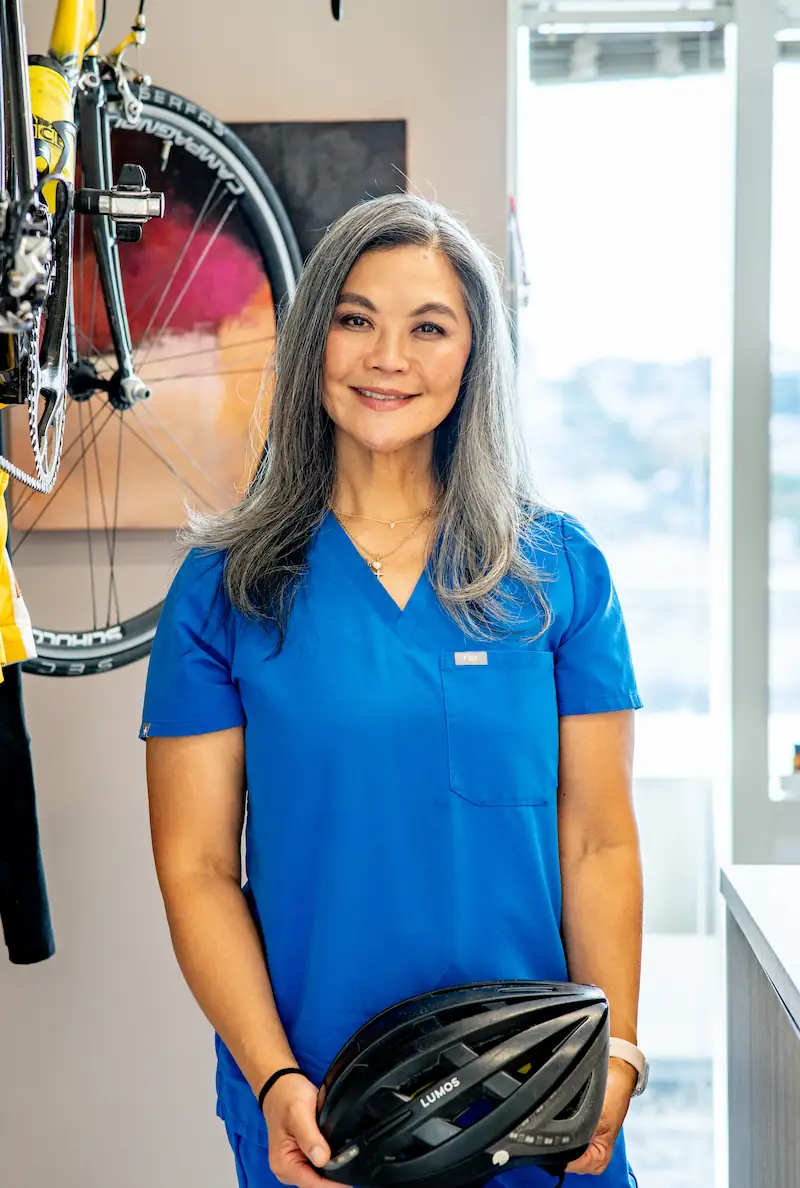 Mary with her bike