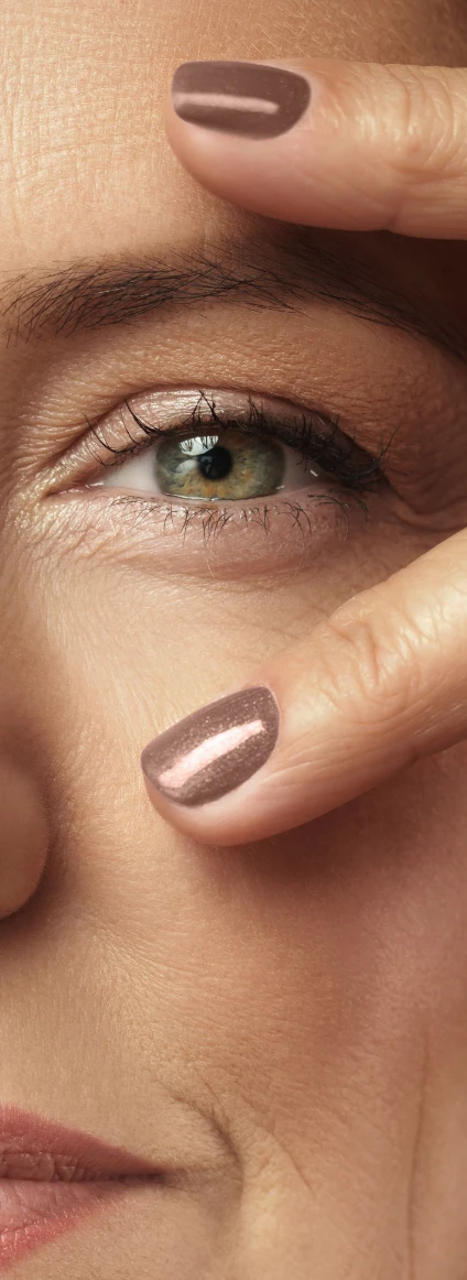 mature woman's eye close up