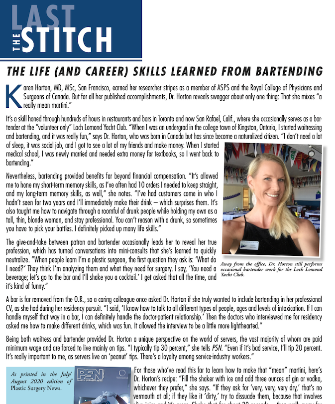 in the media Dr. Horton Featured in The Last Stitch