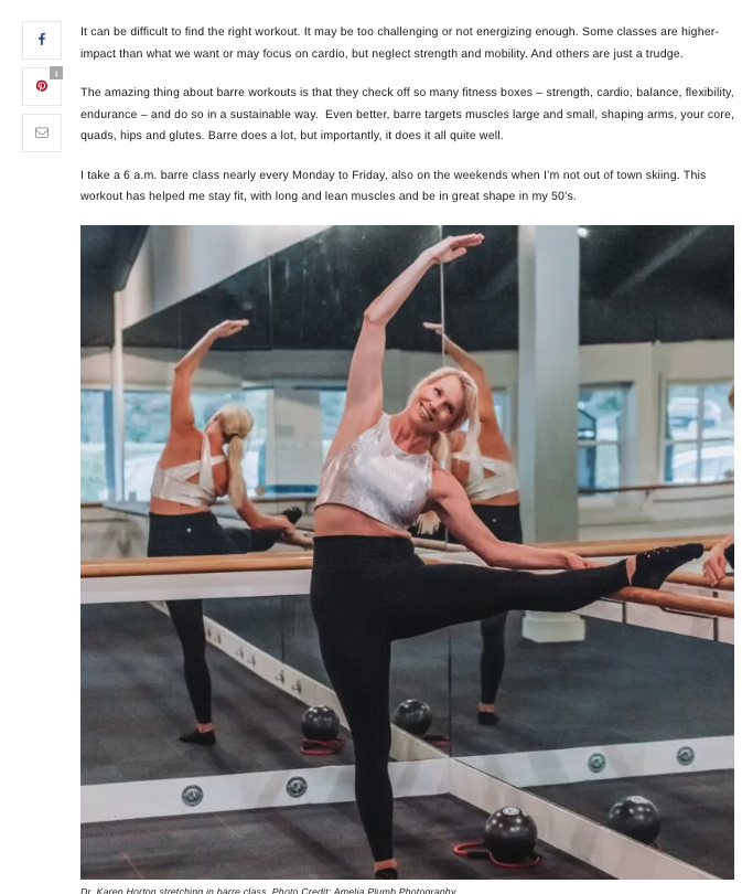 in the media Dr. Horton on the Many Benefits of Barre Workouts
