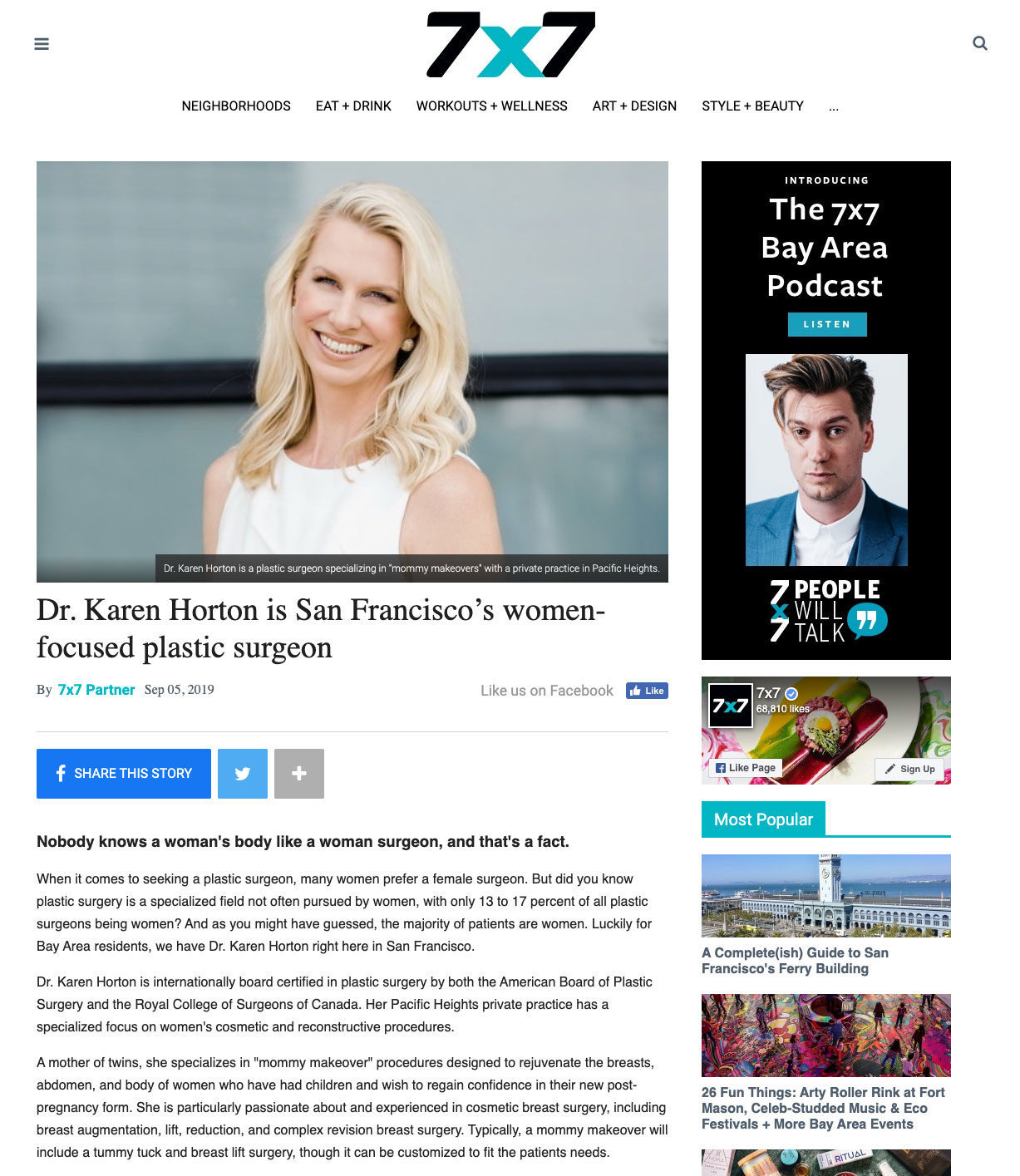 in the media Dr. Karen Horton is San Francisco’s Women-Focused Plastic Surgeon