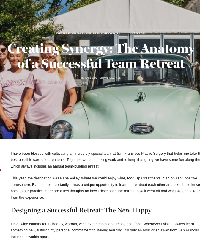 in the media Creating Synergy: The Anatomy of a Successful Team Retreat