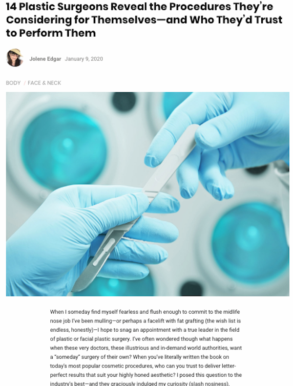 in the media RealSelf Interviewed Dr. Horton and 13 Other Plastic Surgeons on Which Procedures They are Considering for Themselves