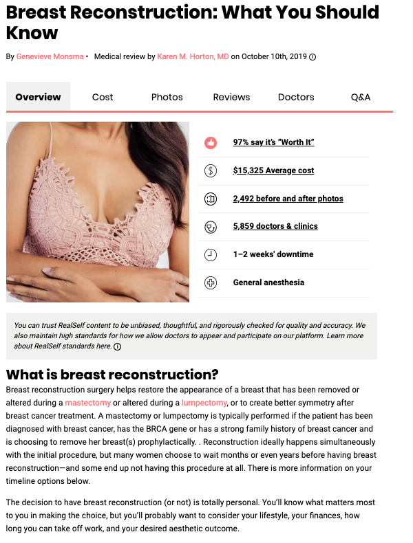 in the media Dr. Horton Interviewed by RealSelf on Breast Reconstruction Facts