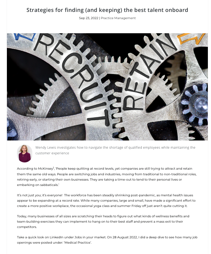 in the media Dr. Horton on Building & Keeping Her Dream Team