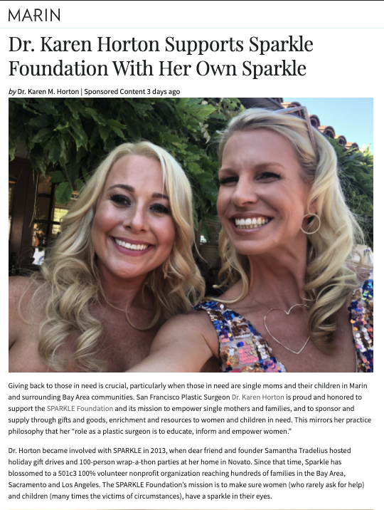 in the media Dr. Karen Horton Supports Sparkle Foundation With Her Own Sparkle