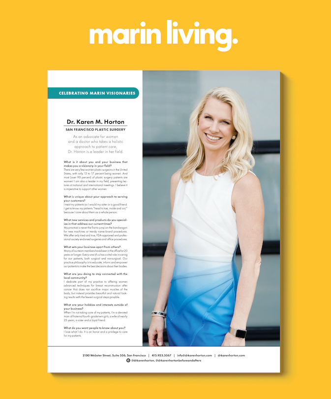 in the media Marin Living Magazine “Celebrating Marin Visionaries”