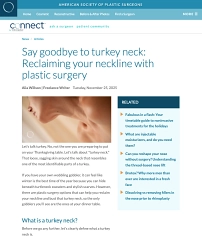 in the media Say goodbye to turkey neck: Reclaiming your neckline with Plastic Surgery