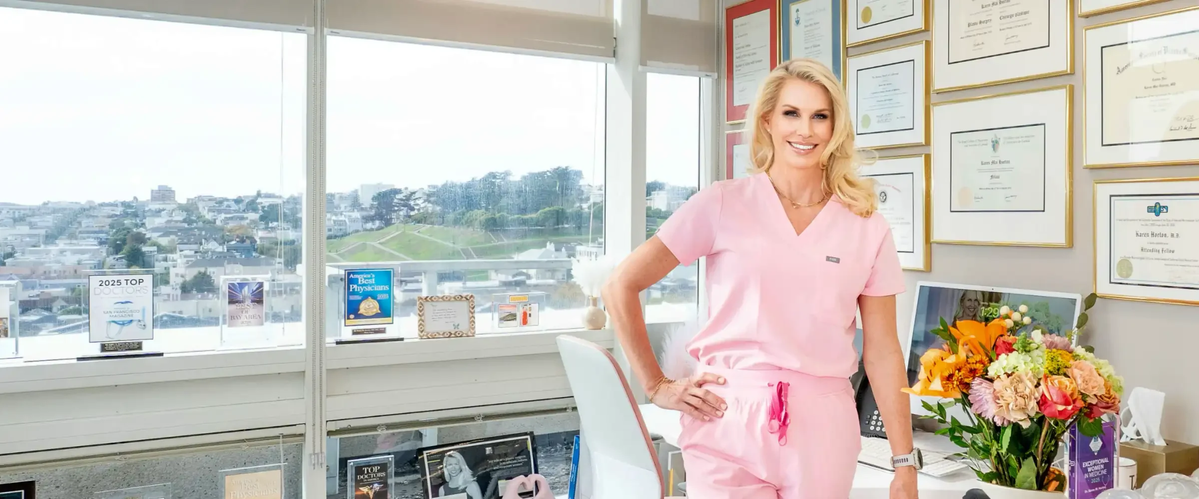 Board-certified Plastic Surgeon Dr. Karen Horton in her San Francisco Plastic Surgery office