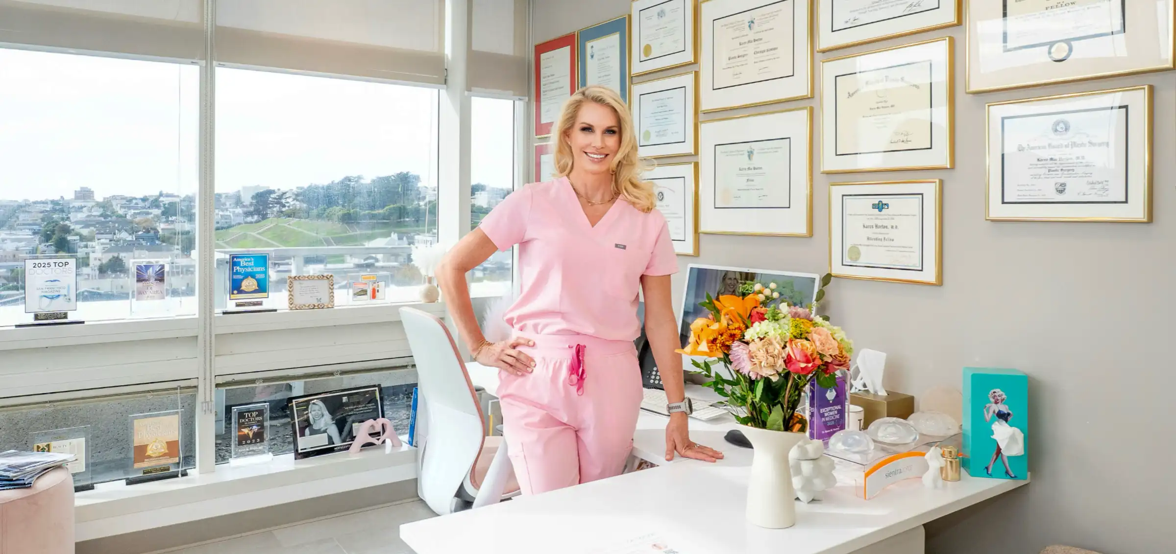 Board-certified Plastic Surgeon Dr. Karen Horton in her San Francisco Plastic Surgery office