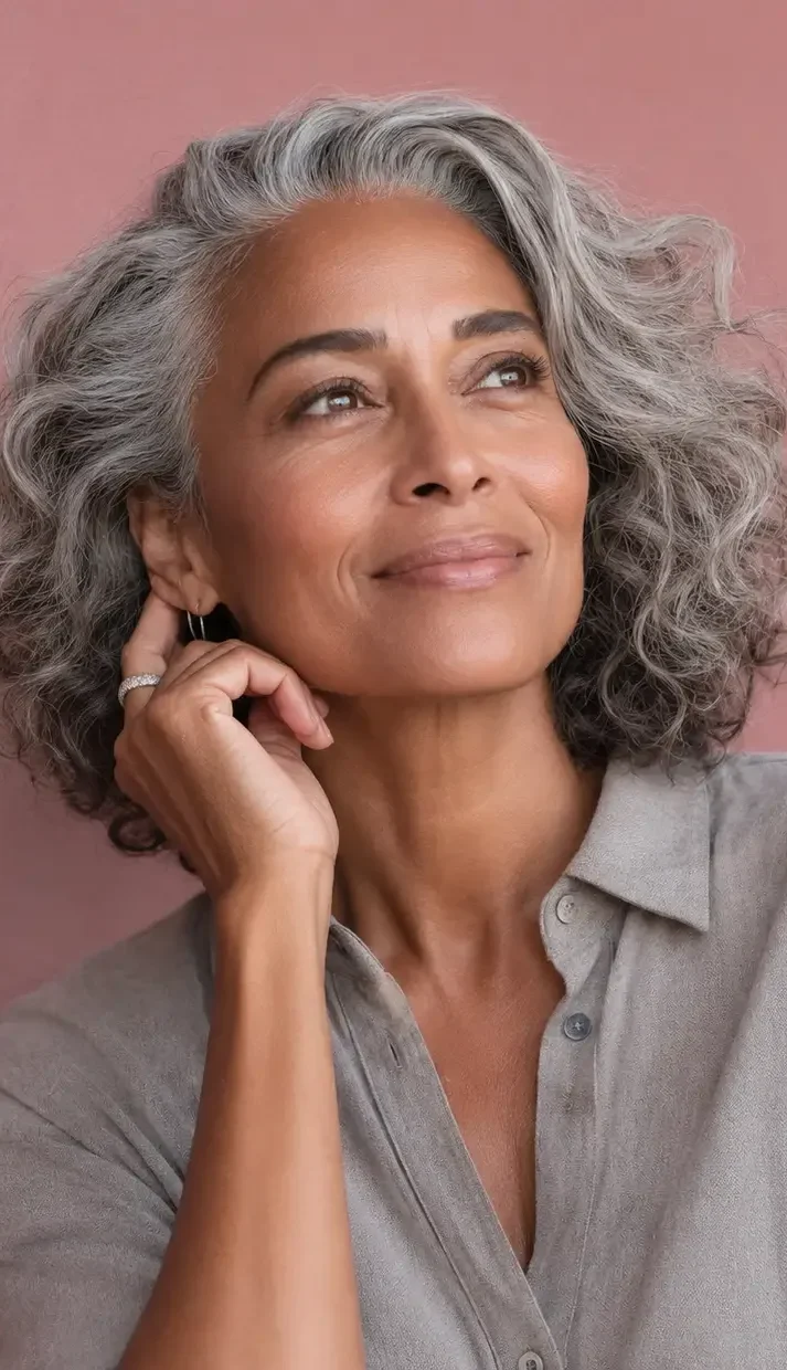 mature woman feeling confident