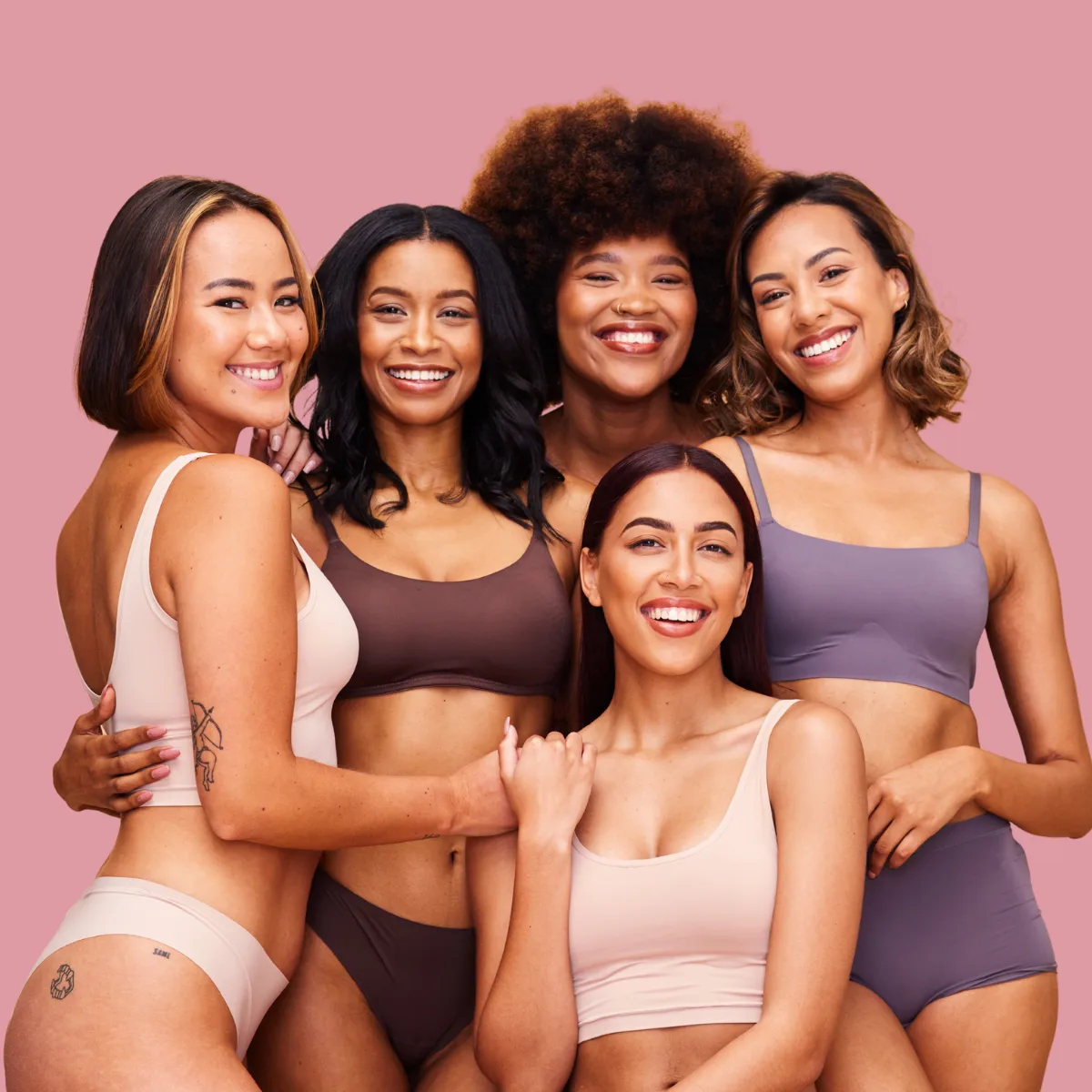 group of beautiful diverse moms